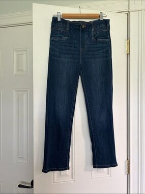 Women's Liverpool Dark Blue Stretch Cropped Denim Jeans
